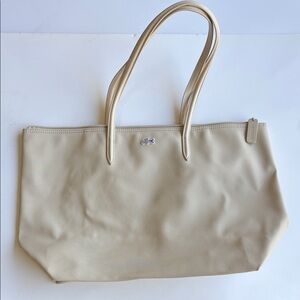 Lacoste Cream Tote Bag with Slim Shoulder Straps